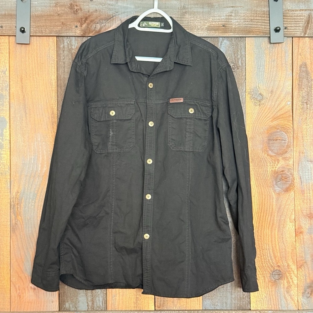 Fallow Outdoor Life Series Black Button Front Shirt Men's 2XL Long Sleeve Casual